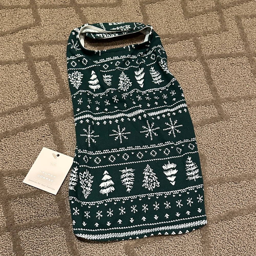 LC Lauren Conrad Festive Green Dog Jammies